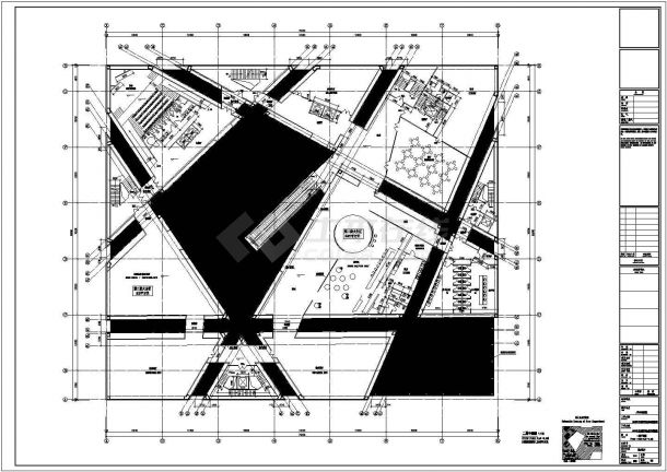 某10662平米展览展馆CAD建筑初步设计方案-平面图-图二
