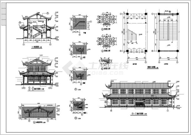 某古建筑展览馆装修设计参考详图-图二