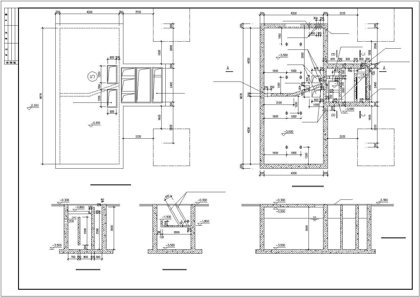 地下水池结构图CAD详图