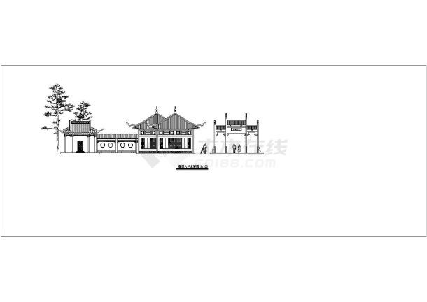 某仿古四合院建筑设计图-图一