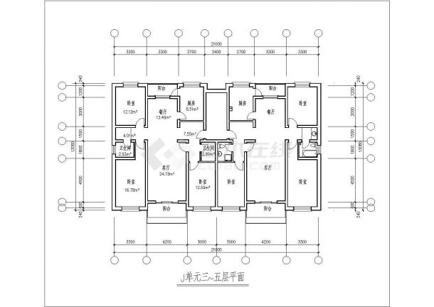 湘潭市三室二厅131平米设计全套施工cad图-图一