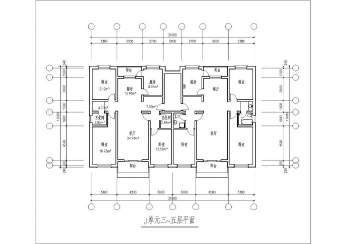 湘潭市三室二厅131平米设计全套施工cad图_图1