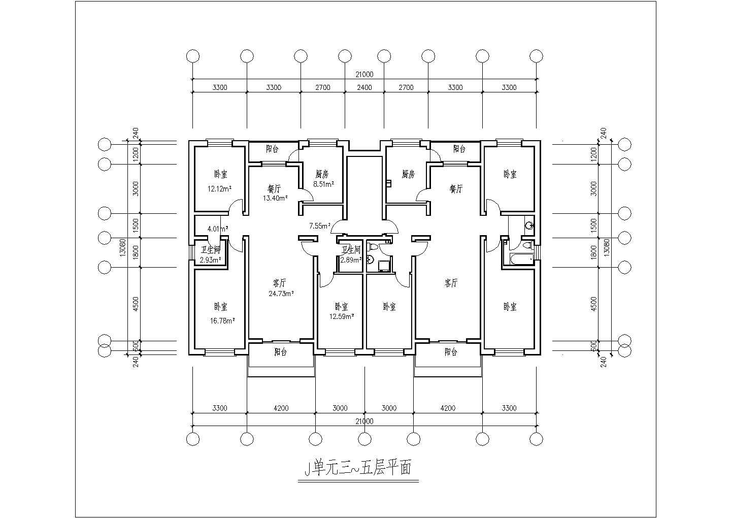 湘潭市三室二厅131平米设计全套施工cad图