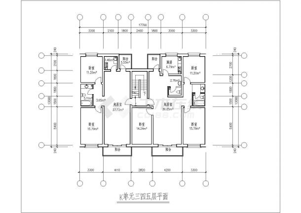 常德三室二厅132平米设计全套施工cad图-图一