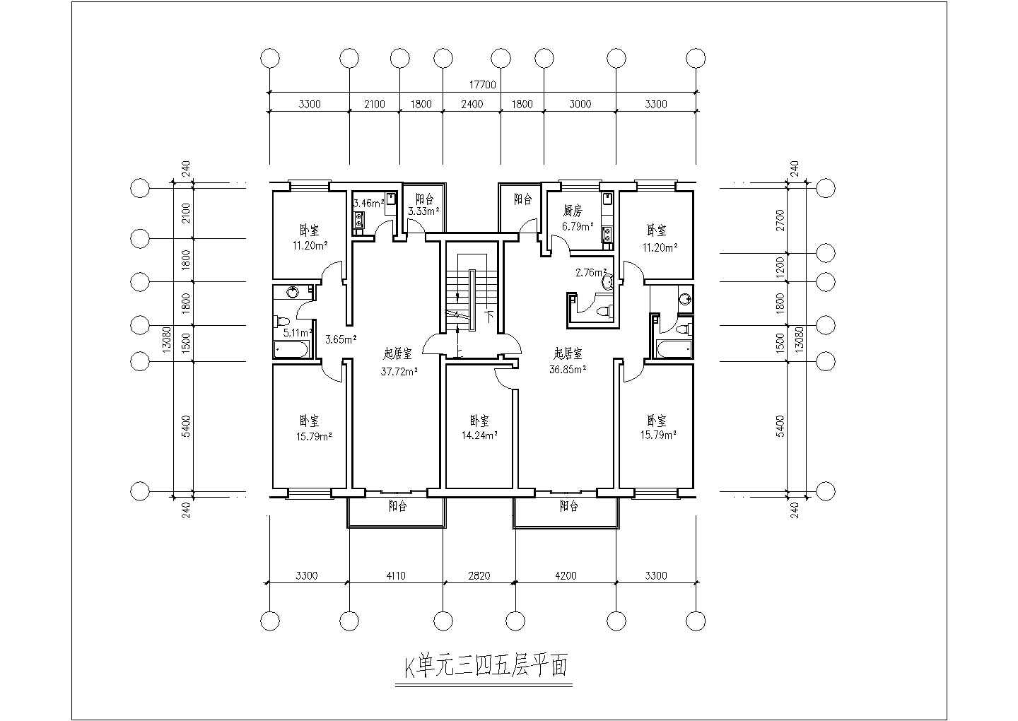 常德三室二厅132平米设计全套施工cad图