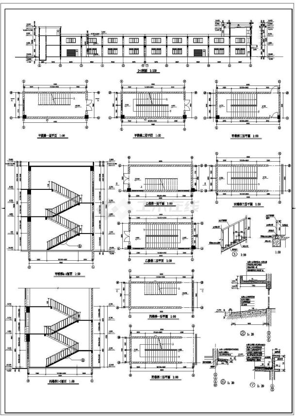 长90.58米 宽36米 3层6864.48平米生产车间建筑cad施工图-图二