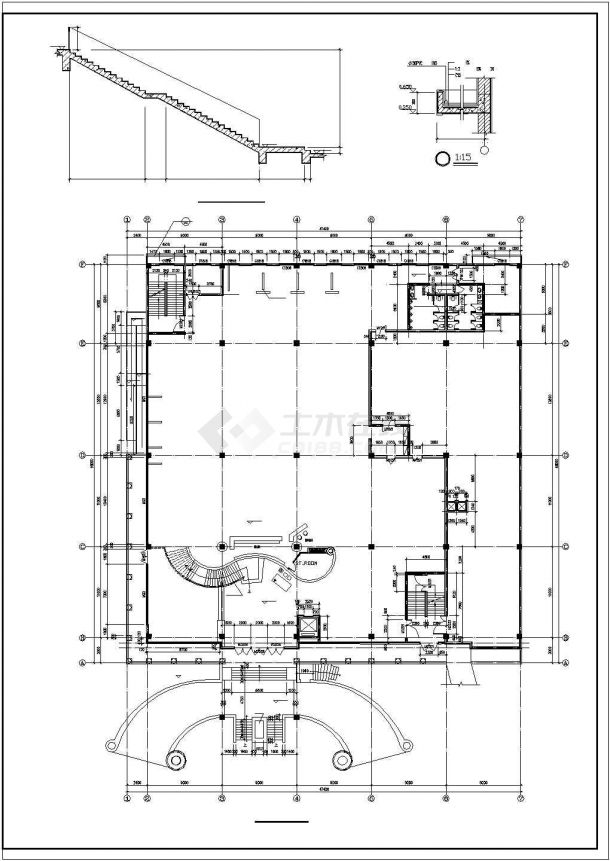 某综合办公大楼CAD建筑设计施工图-图二