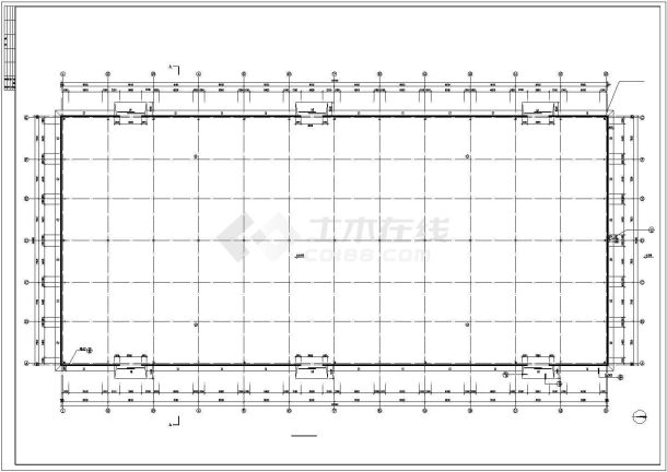 长97.79米 宽44.59米 单层4396平米钢结构体育用品制造厂房cad建施图-图二