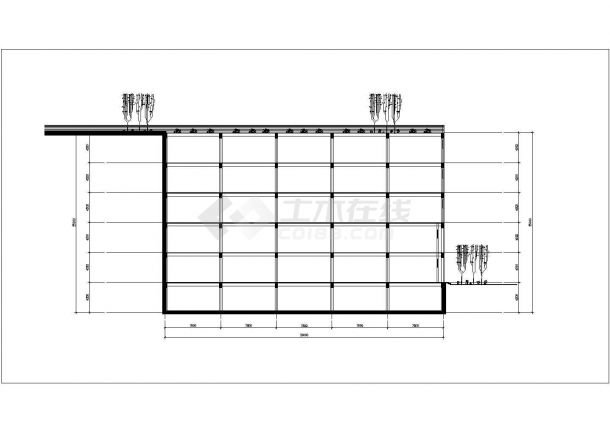长101.4米 宽39米 拟建25000平米一层厂房设计cad示意图-图二