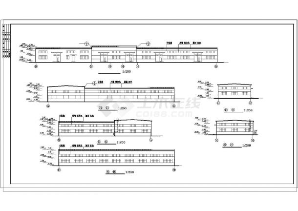 长108.93米 宽18米 单层厂房建筑cad施工图-图二