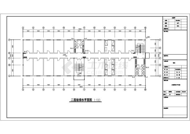 某员工宿舍楼给排水装修规划CAD详图-图二