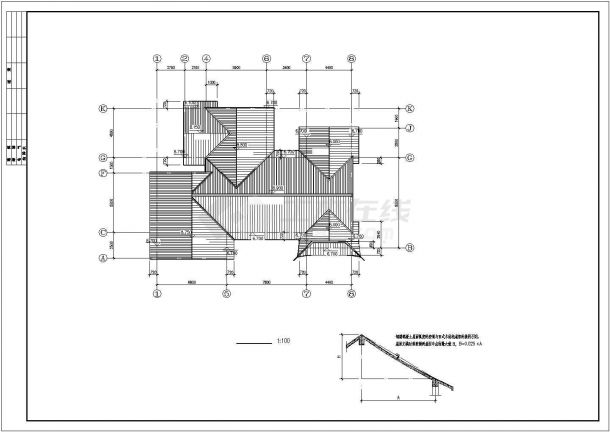 某苏式江南二层别墅建筑结构水电施工图CAD-图一