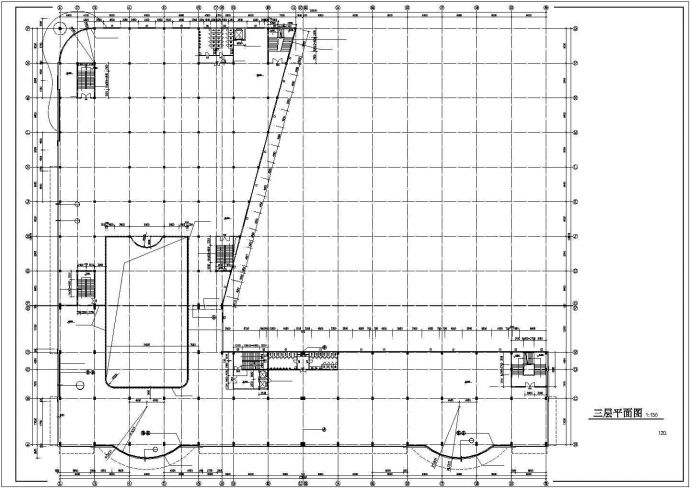 某大型商场超市CAD框架结构设计施工图_图1