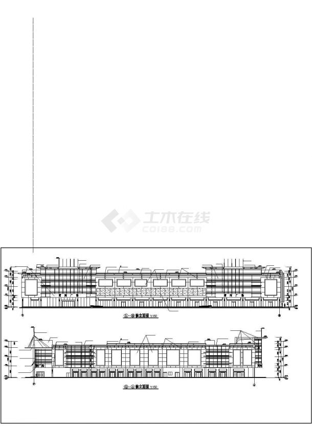 某大型商场超市CAD框架结构设计施工图-图二