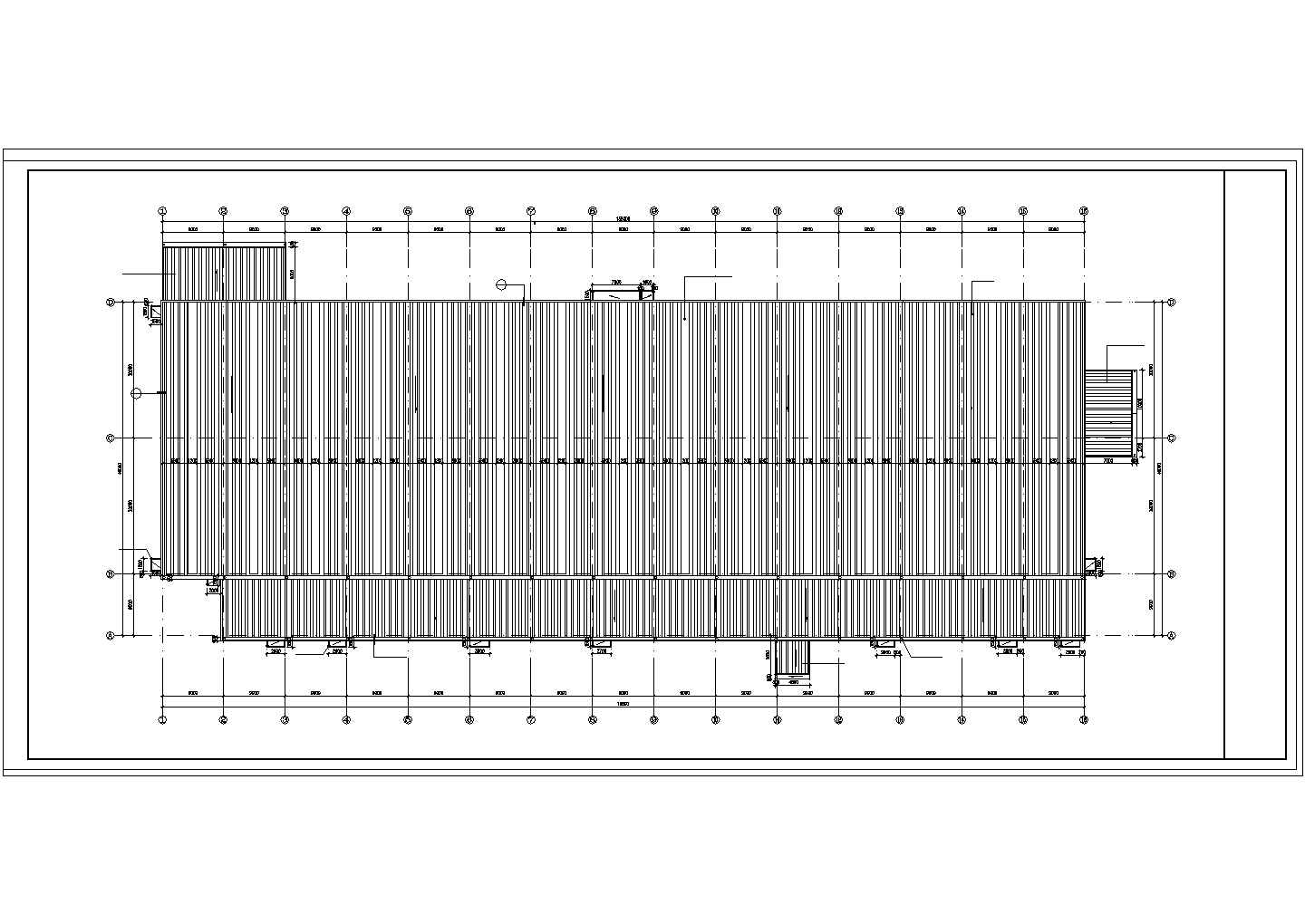 长135米 宽49米 1层6834.4平米钢结构高强度坚固件生产厂房cad建施图