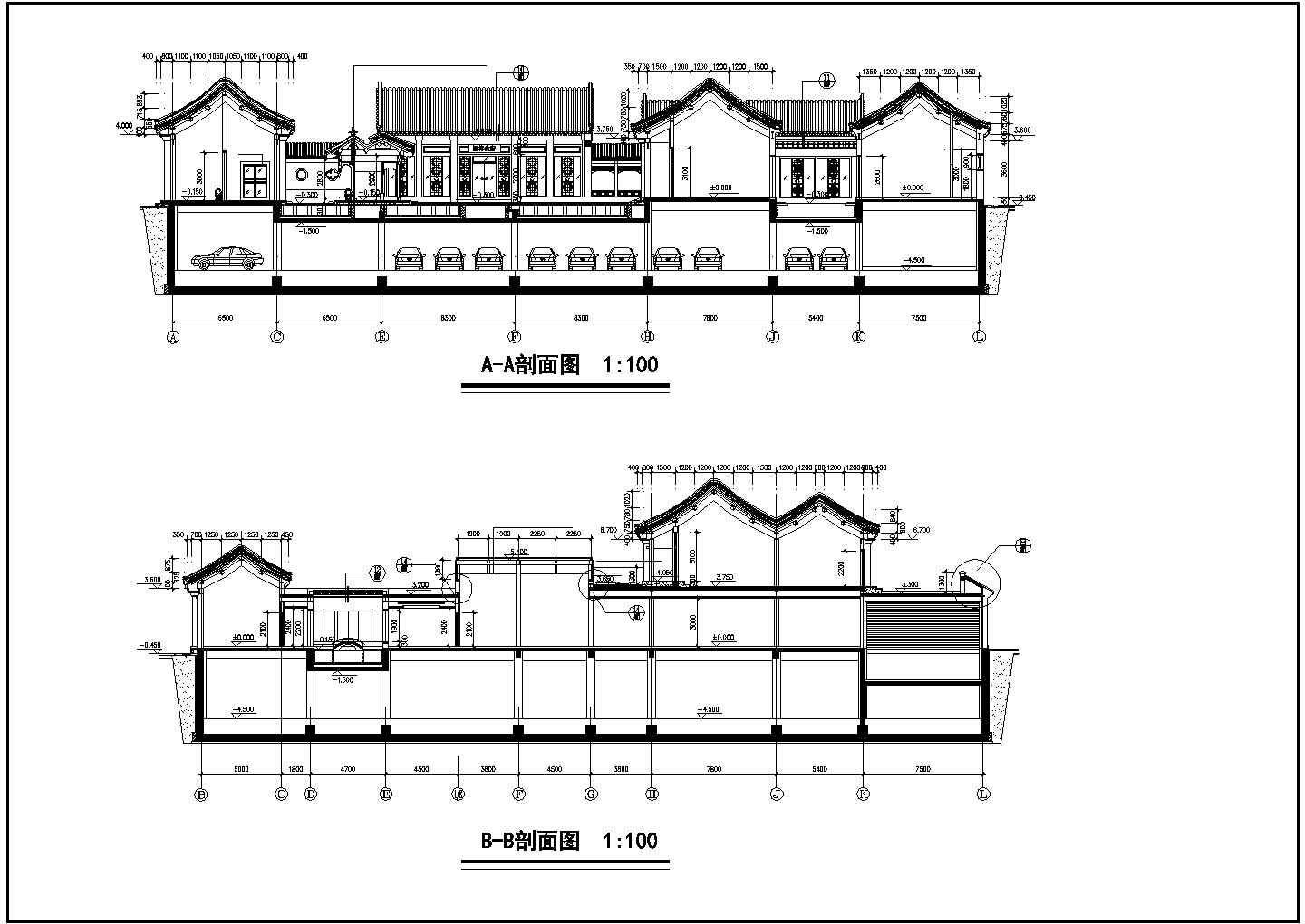 某古建CAD建筑设计立剖面图