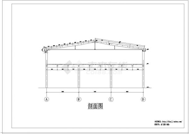 长160米 宽27米 2层工业厂房cad施工方案图-图一