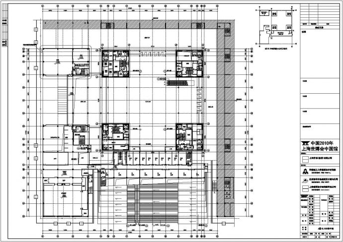 某展览展馆CAD建筑方案设计图-平面图(地面)_图1