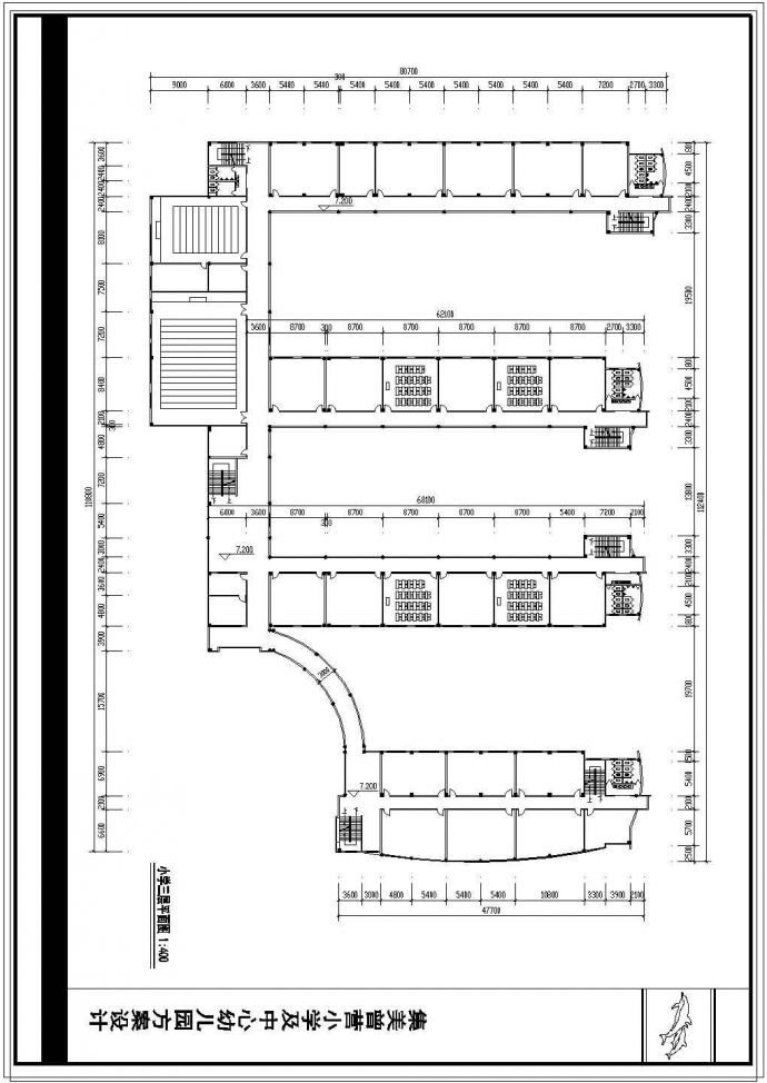 某地区小学教学楼建筑设计施工CAD图纸_图1