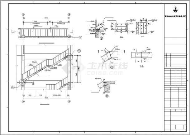 钢结构楼梯CAD详图-图一