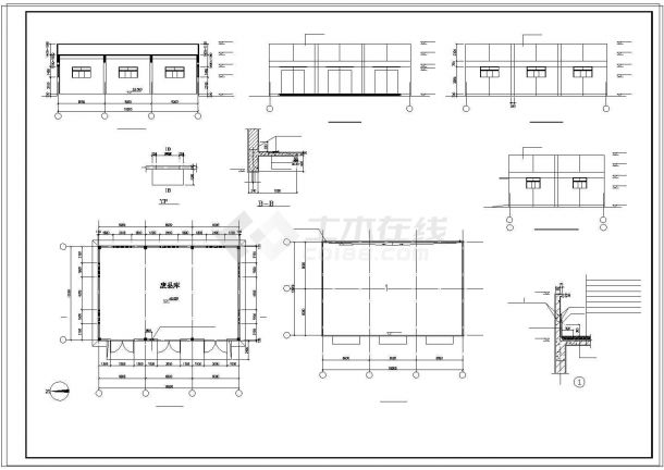 长54米 宽15米 单层机器厂动力房cad建施图-图二