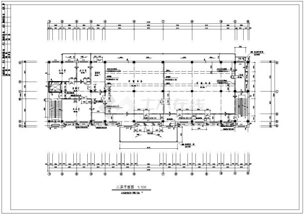某市通信生产楼建筑施工参考CAD详图-图一