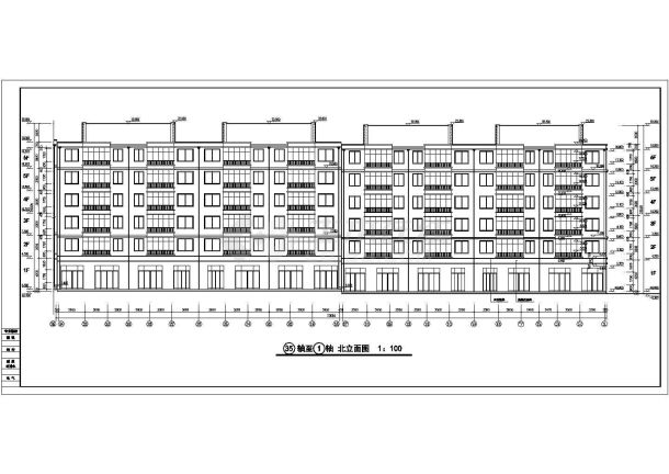 崇州市某小区6层组合式砖混商住楼建筑设计CAD图纸（1层为门面房）-图一