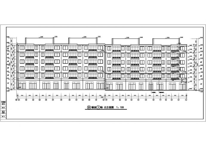 崇州市某小区6层组合式砖混商住楼建筑设计CAD图纸（1层为门面房）_图1