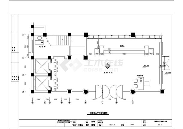 某毕兹卡西餐咖啡厅室内设计装修CAD图纸-图二