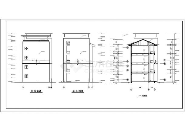 某地教学楼cad建筑设计施工图-图二