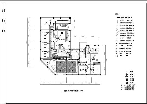 浴场水电施工图纸CAD图纸-图一