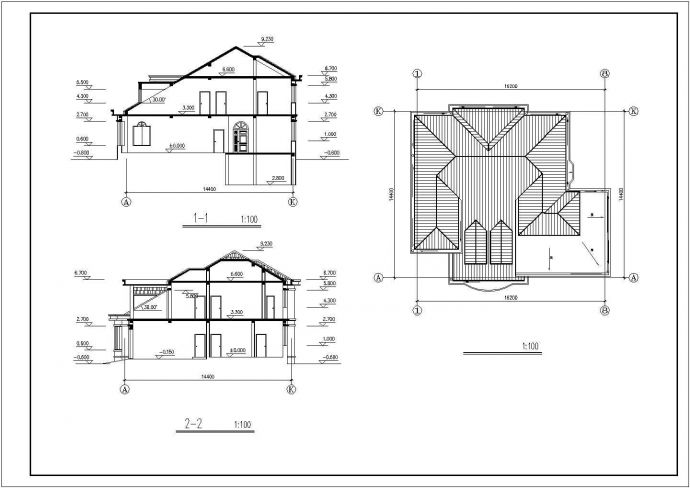 某地农村二层住宅建筑设计施工CAD图_图1