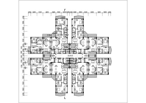 泉州市某社区14层剪力墙结构公寓住宅楼平立面设计CAD图纸-图一