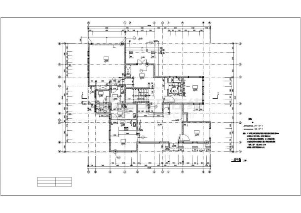 某现代风格住宅建筑设计CAD图（含设计说明）-图一