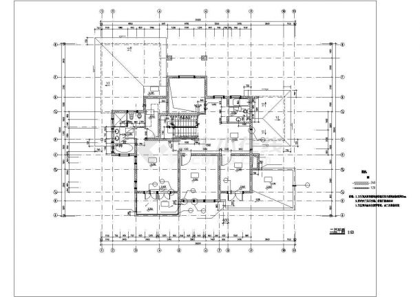 某现代风格住宅建筑设计CAD图（含设计说明）-图二
