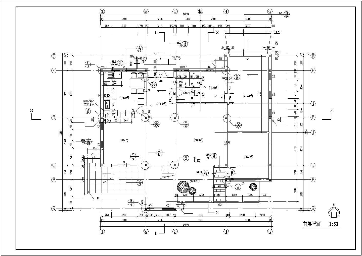 某地现代式建筑住宅设计CAD图纸