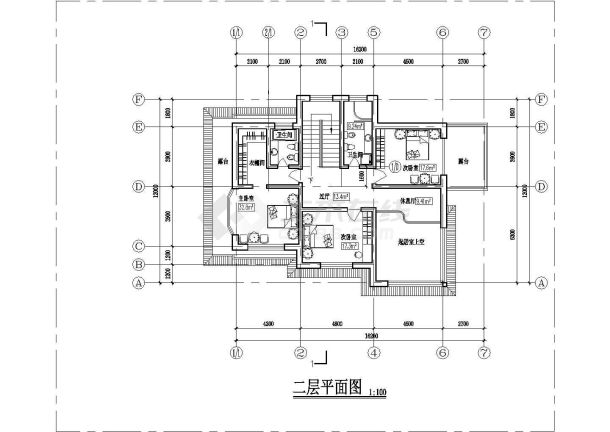 某地小型住宅楼建筑设计CAD图纸（共4张）-图二