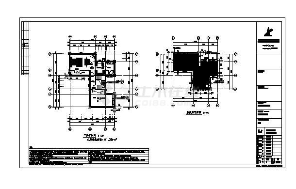 某地市四合院平面建筑CAD图-图二