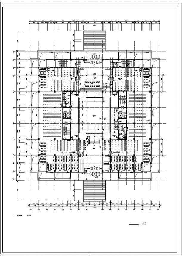 某地区师范学院建筑全套设计CAD施工图纸-图二