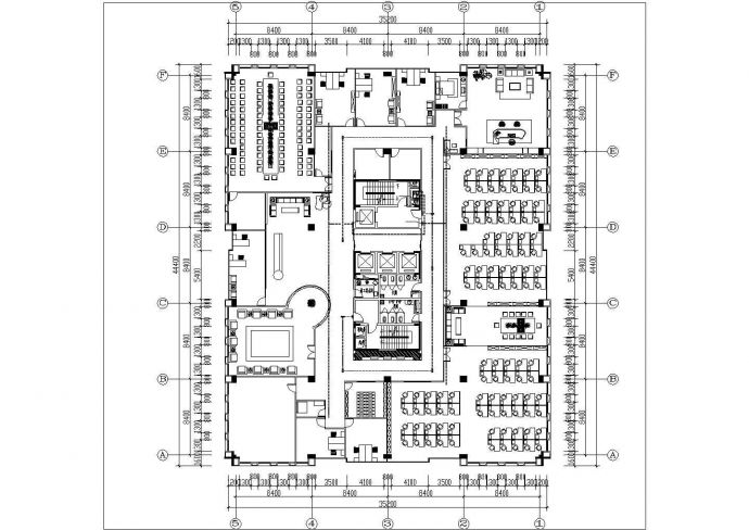 科技产业园办公楼装修强弱电建施cad图，共九张_图1