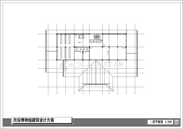某1824.8平米三层民俗博物馆CAD建筑设计方案【平立剖 总平 说明】-图一