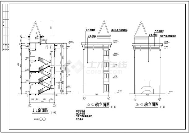 某小学教学楼建筑设计CAD方案施工图纸-图一