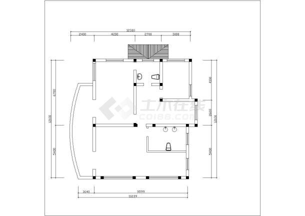 绍兴某别墅室内装修设计cad施工图纸-图二