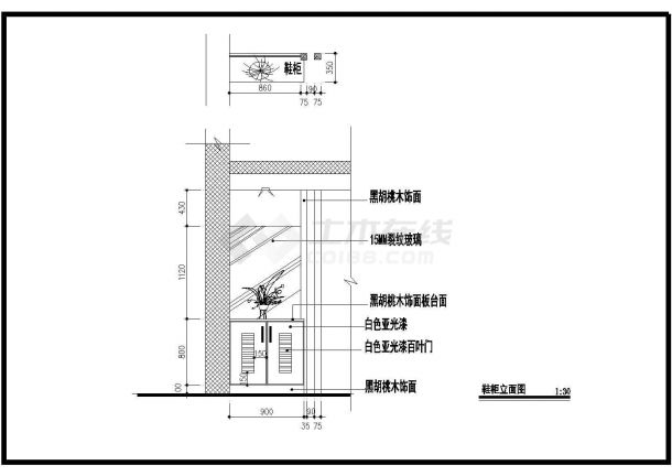 某地区住宅装修参考CAD图纸-图二