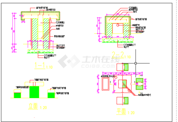 某园亭桌凳建筑布置参考图-图一