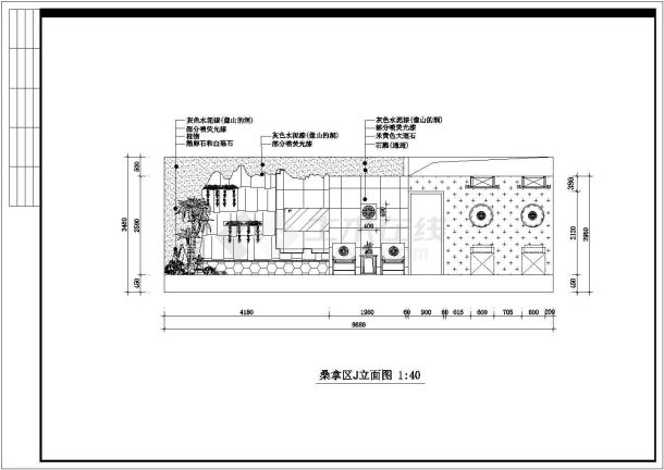 南京某大型桑拿会所全套设计装修cad图(含吊顶布置图)-图二