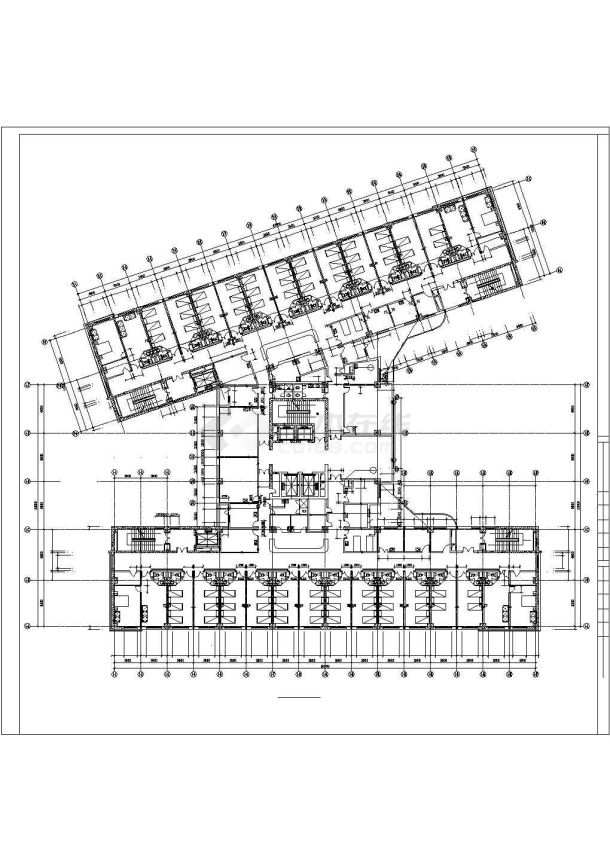 保定市第一中心医院CAD建筑设计施工图平面图-图一