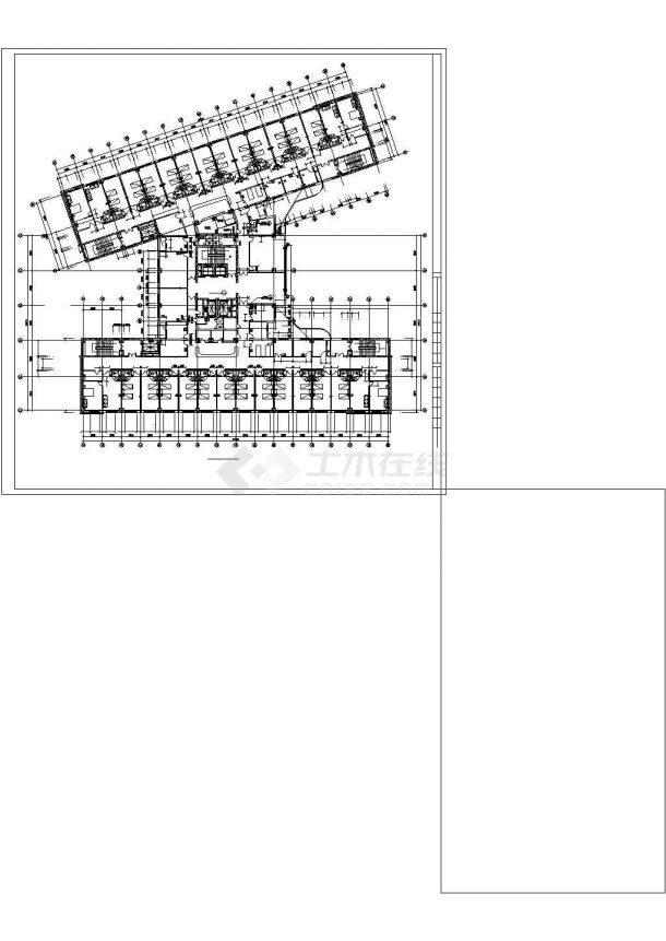 保定市第一中心医院CAD建筑设计施工图平面图-图二