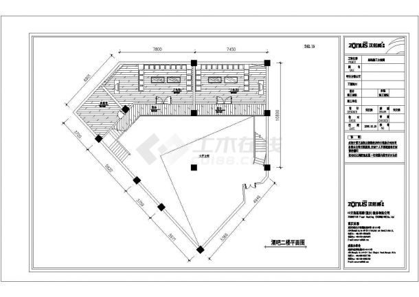 某地区一个小酒吧改造室内设计参考CAD图-图二