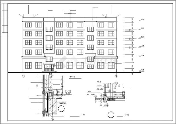 5层办公楼建筑施工平面详图-图一